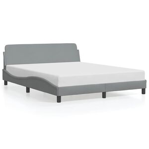 vidaXL Bed Frame "Dover" Light Grey 152x203 cm Queen Fabric