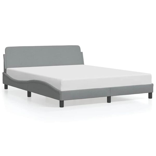 vidaXL Bed Frame "Dover" Light Grey 152x203 cm Queen Fabric