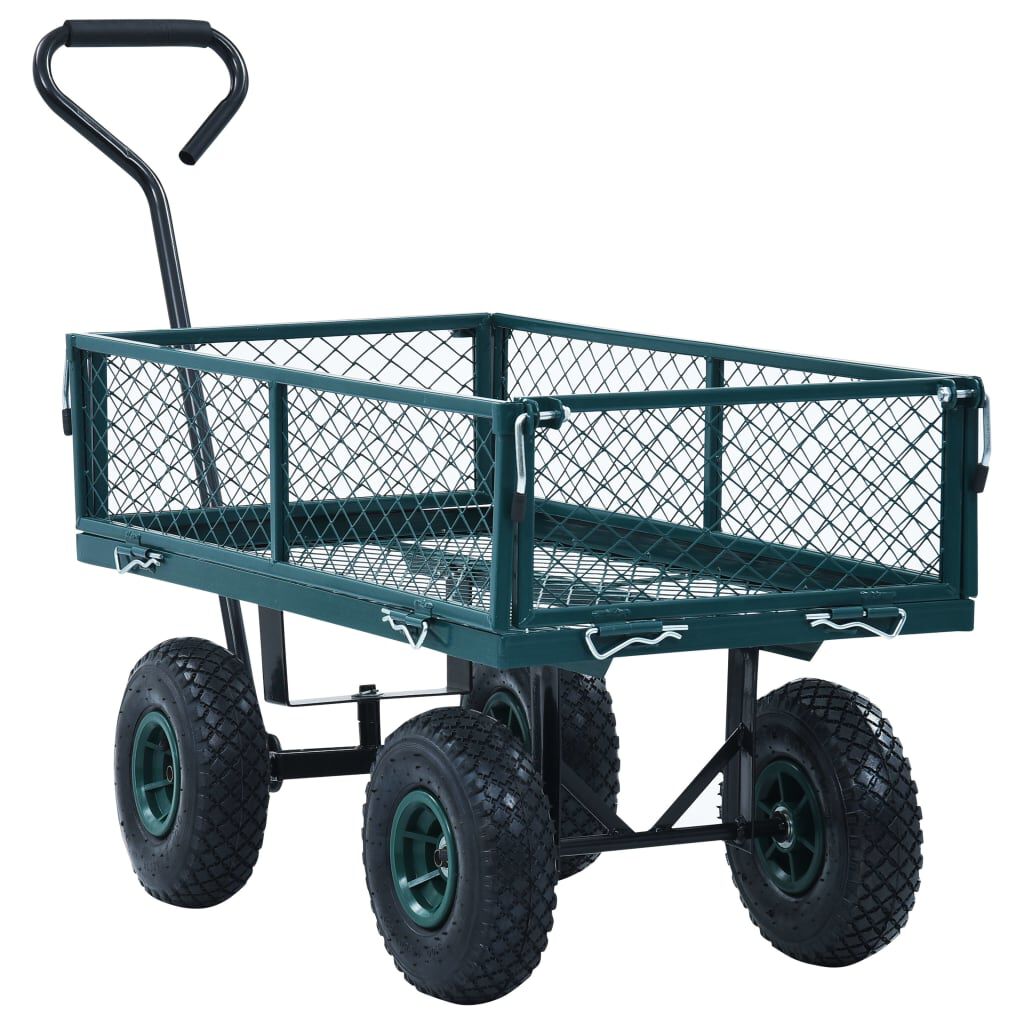 vidaXL Garden Hand Trolley Green 250 kg