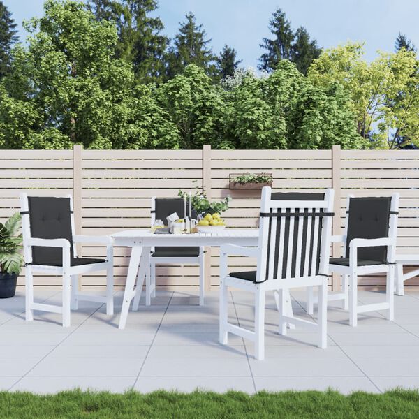 vidaXL Garden Lowback Chair Cushions 4 pcs Black 100x50x3 cm Oxford Fabric