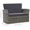 vidaXL 4 Piece Garden Lounge Set with Cushions Poly Rattan Grey