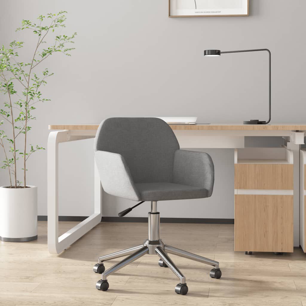 vidaXL Swivel Office Chair Light Grey Fabric