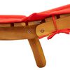 vidaXL Sun Lounger with Cushion Red Solid Wood Acacia