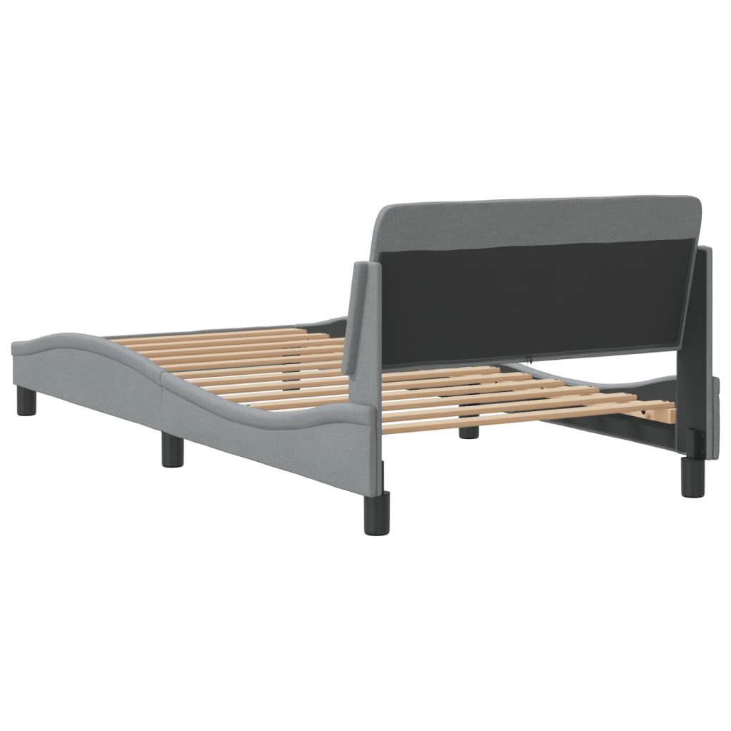 vidaXL Bed Frame without Mattress Light Grey 100x190 cm Fabric
