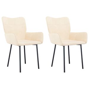 vidaXL Dining Chairs 2 pcs Cream Velvet