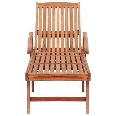 vidaXL Sun Lounger with Anthracite Cushion Solid Teak Wood