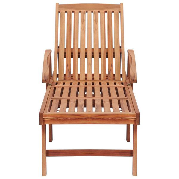 vidaXL Sun Lounger with Anthracite Cushion Solid Teak Wood