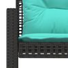 vidaXL 4 Piece Garden Sofa Set with Cushions Black Poly Rattan Glass