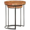 vidaXL 2 Piece Coffee Table Set Solid Acacia Wood and Steel