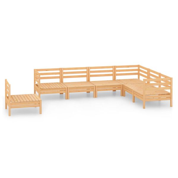 vidaXL 7 Piece Garden Lounge Set Solid Wood Pine