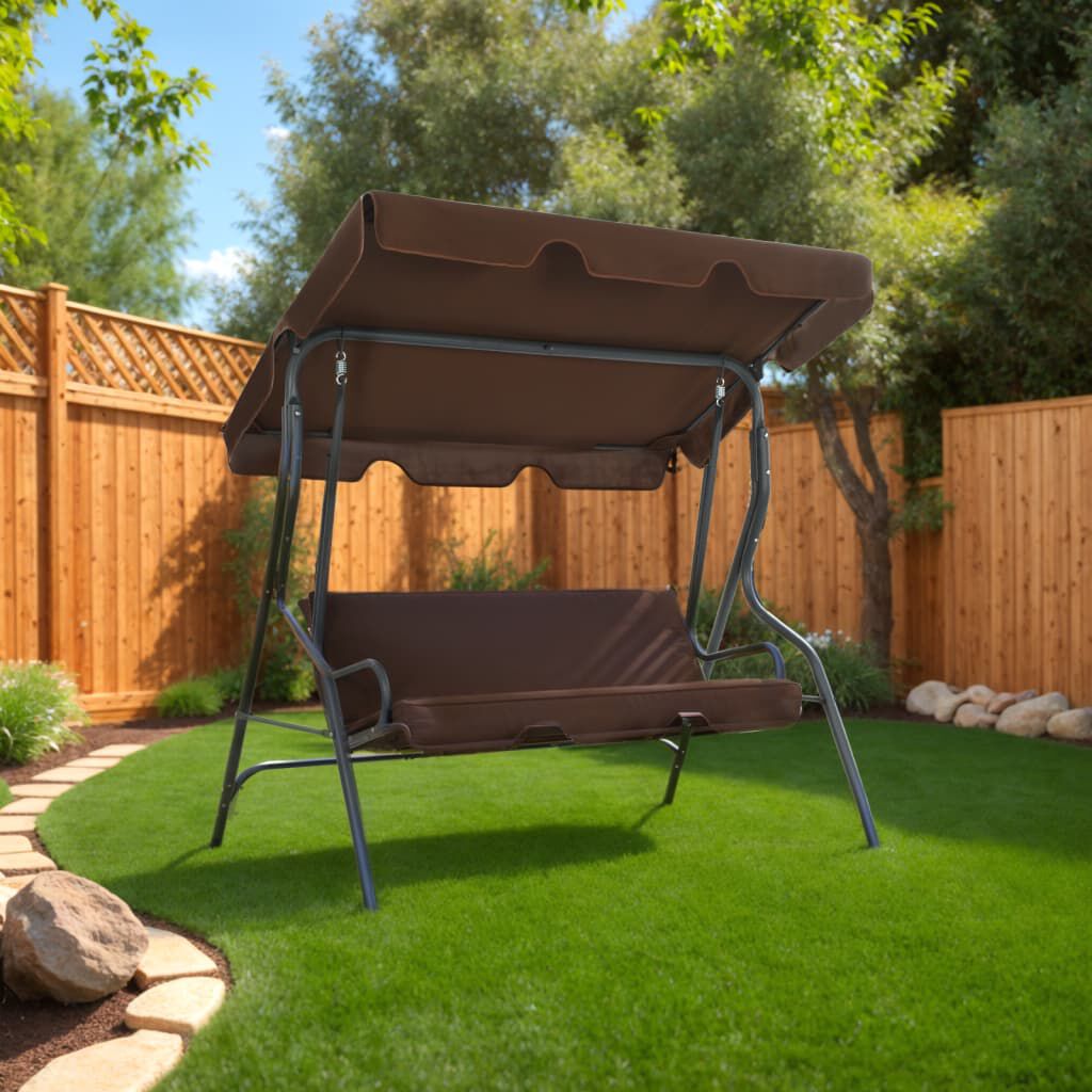 vidaXL Garden Swing Bench Coffee 170x110x153 cm