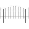 vidaXL Garden Fence with Spear Top Steel 359x125 cm Black