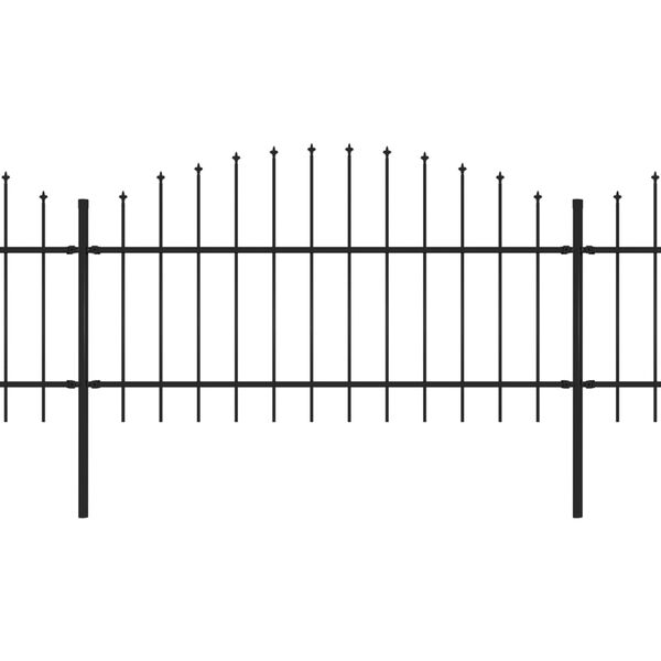 vidaXL Garden Fence with Spear Top Steel 359x125 cm Black