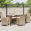 vidaXL Garden Dining Set 5 pcs Beige Poly Rattan