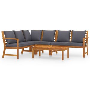 vidaXL 5 Piece Garden Lounge Set with Cushion Solid Acacia Wood