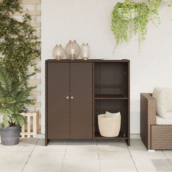 vidaXL Storage Cabinet Brown 100x36x102 cm Rattan