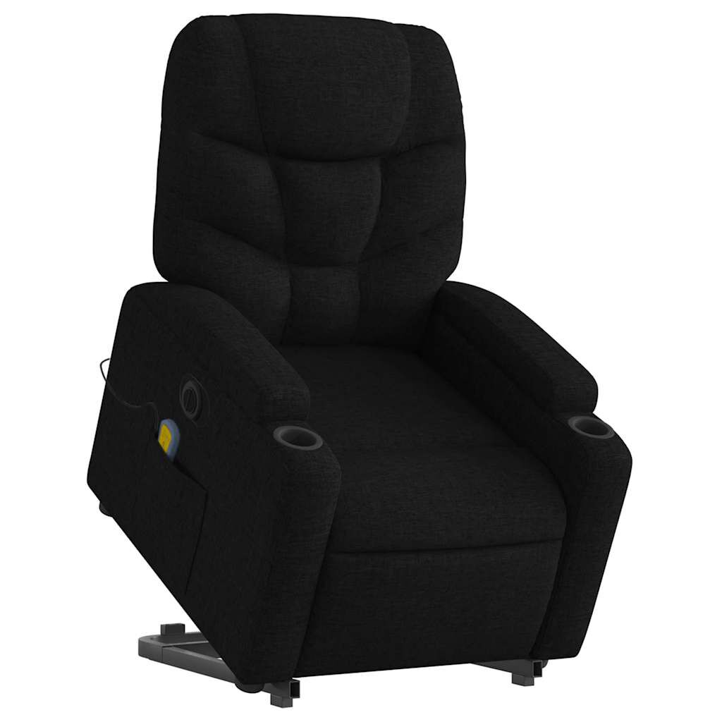 vidaXL Electric Stand up Massage Recliner Chair Black Fabric