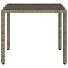 vidaXL Garden Table with Glass Top Grey 90x90x75 cm Poly Rattan