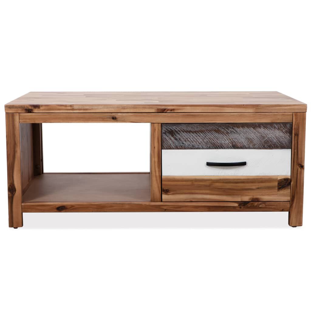 vidaXL Coffee Table Solid Acacia Wood 90x50x37.5 cm