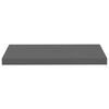vidaXL Floating Wall Shelves 2 pcs High Gloss Grey 60x23.5x3.8 cm MDF