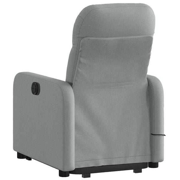 vidaXL Electric Stand up Massage Recliner Chair Light Grey Fabric