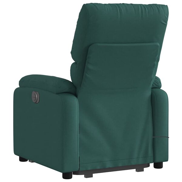 vidaXL Stand up Massage Recliner Chair Dark Green Fabric