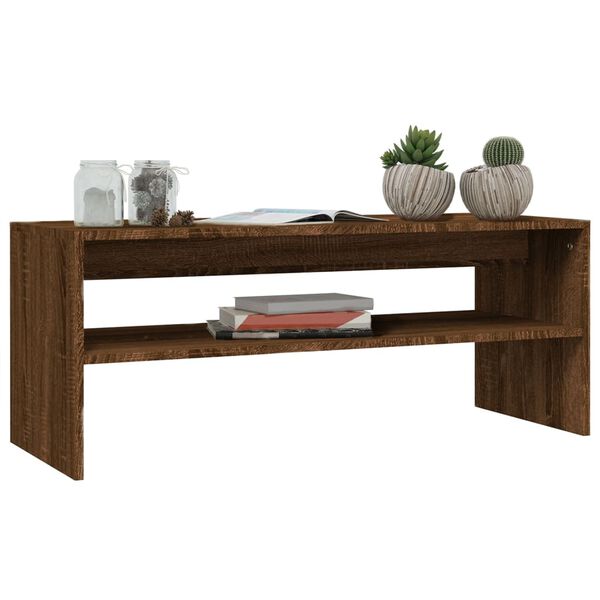 vidaXL Coffee Table Brown Oak 100x40x40 cm Engineered Wood