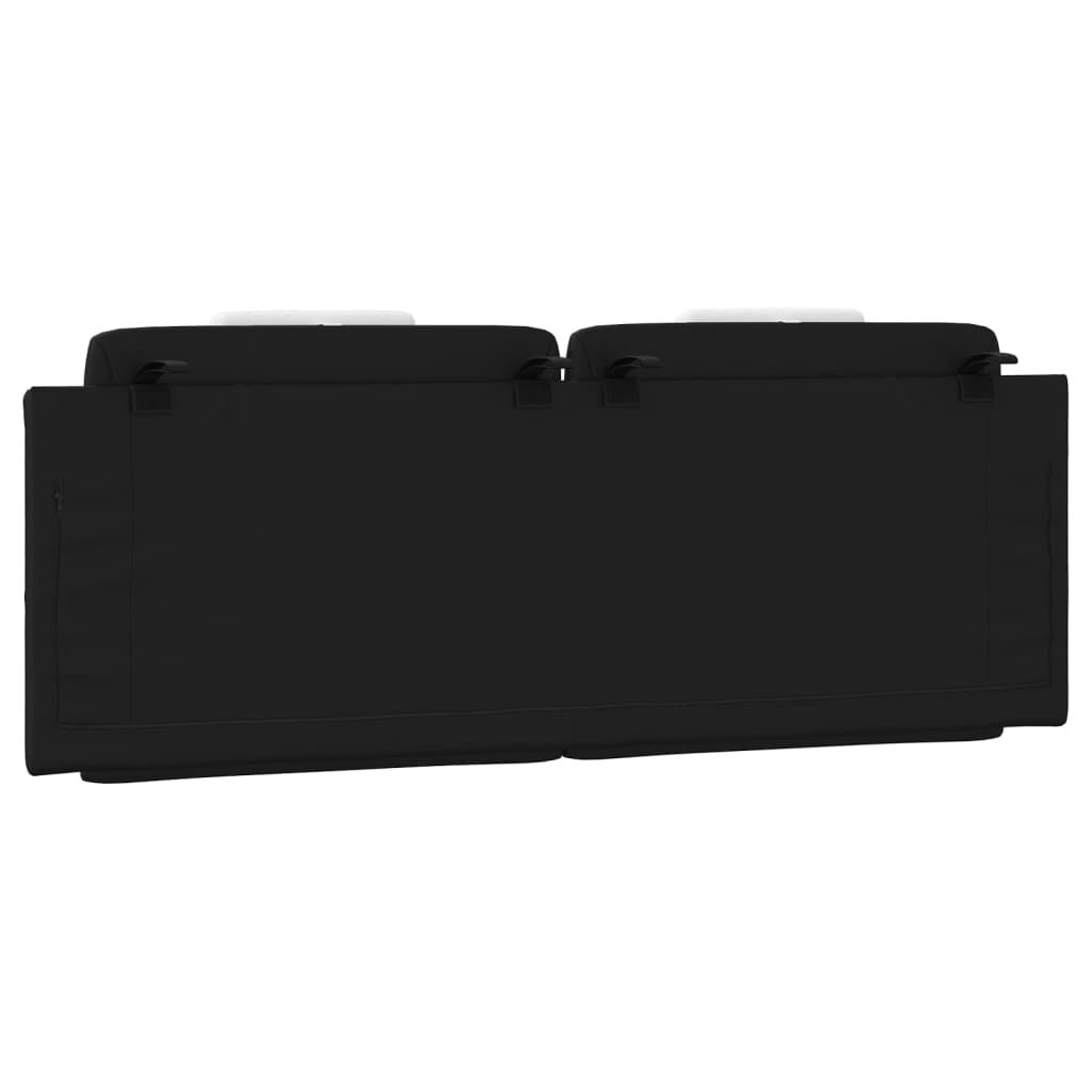 vidaXL Headboard Cushion "Viana" Black and White 137 cm Double Faux Leather