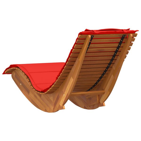 vidaXL Rocking Sun Loungers with Cushions 2 pcs Solid Wood Acacia