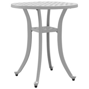 vidaXL Garden Table White Ø48x53 cm Cast Aluminium