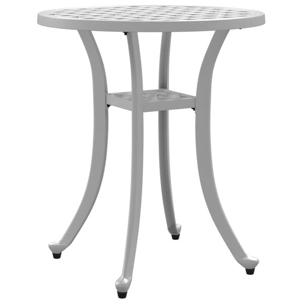 vidaXL Garden Table White Ø48x53 cm Cast Aluminium