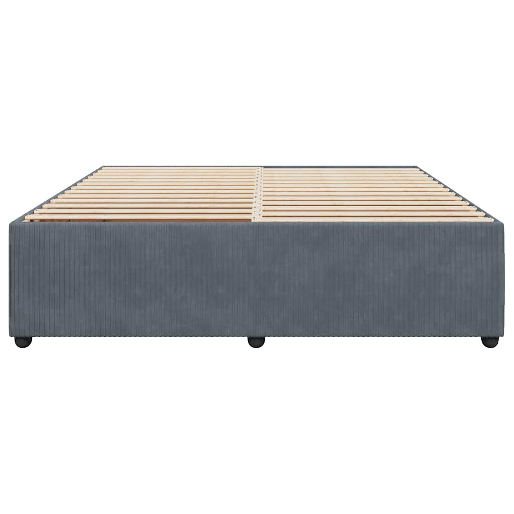 vidaXL Bed Frame without Mattress Dark Grey California King Velvet