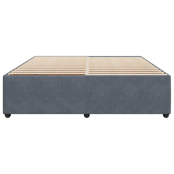 vidaXL Bed Frame without Mattress Dark Grey California King Velvet