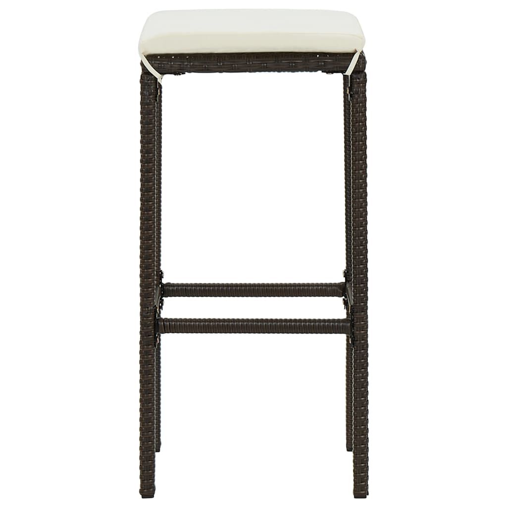 vidaXL 7 Piece Garden Bar Set with Cushions Brown