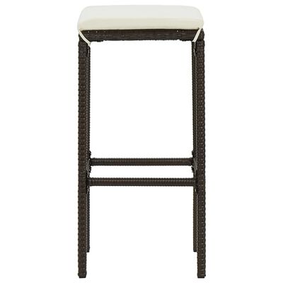 vidaXL 7 Piece Garden Bar Set with Cushions Brown
