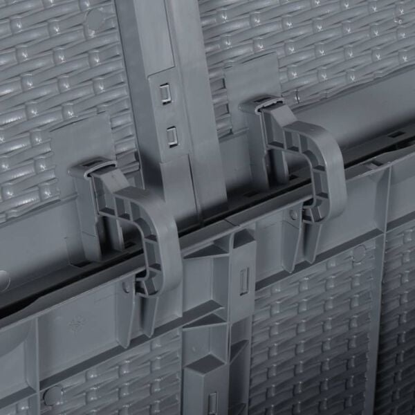 vidaXL Garden Storage Box Grey PP Rattan 180 L