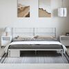 vidaXL Metal Bed Frame without Mattress with Headboard White 183x213cm
