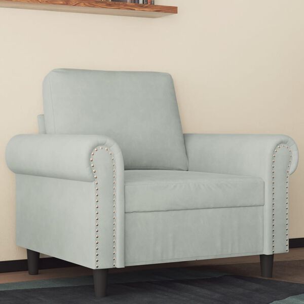 vidaXL Sofa Chair Light Grey 60 cm Velvet