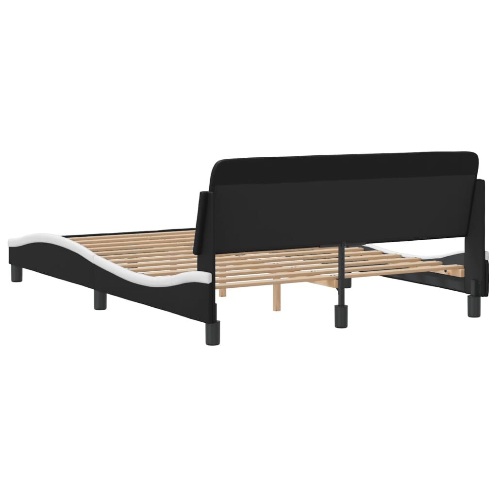 vidaXL Bed Frame without Mattress Black and White 137x187 cm Double Faux Leather