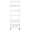 vidaXL Log Holder with Wheels White 40x49x110 cm Solid Wood Pine