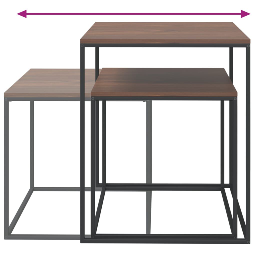 vidaXL Coffee Table Set 2 pcs Engineered Wood and Metal