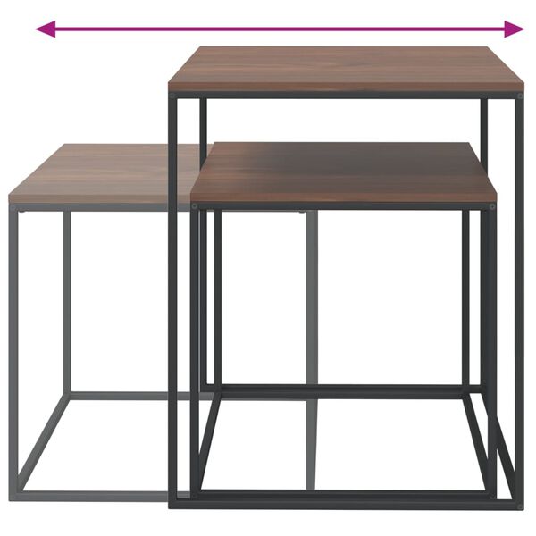 vidaXL Coffee Table Set 2 pcs Engineered Wood and Metal