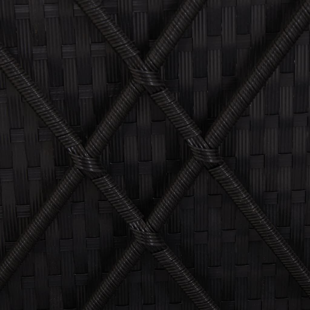 vidaXL Convertible Sun Bed with Cushions Poly Rattan Black