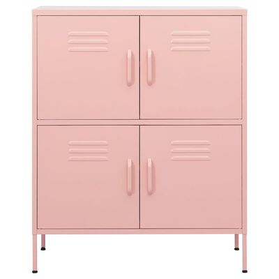 vidaXL Storage Cabinet Pink 80x35x101.5 cm Steel