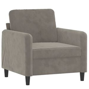 vidaXL Sofa Chair Light Grey 60 cm Velvet
