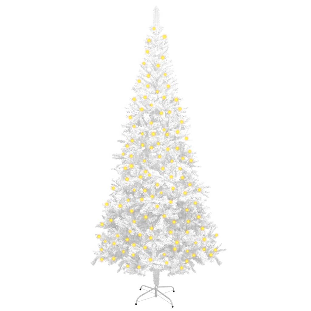 vidaXL Artificial Pre-lit Christmas Tree L 240 cm White