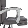 vidaXL Reclining Office Chair Grey Faux Leather