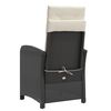 vidaXL 3 Piece Bistro Set with Cushions Black Poly Rattan