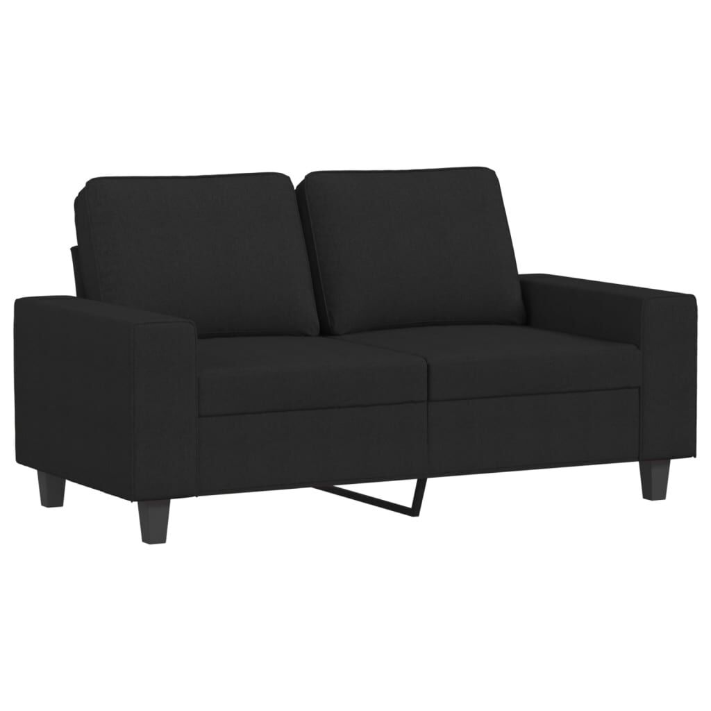 vidaXL 3 Piece Sofa Set Black Fabric