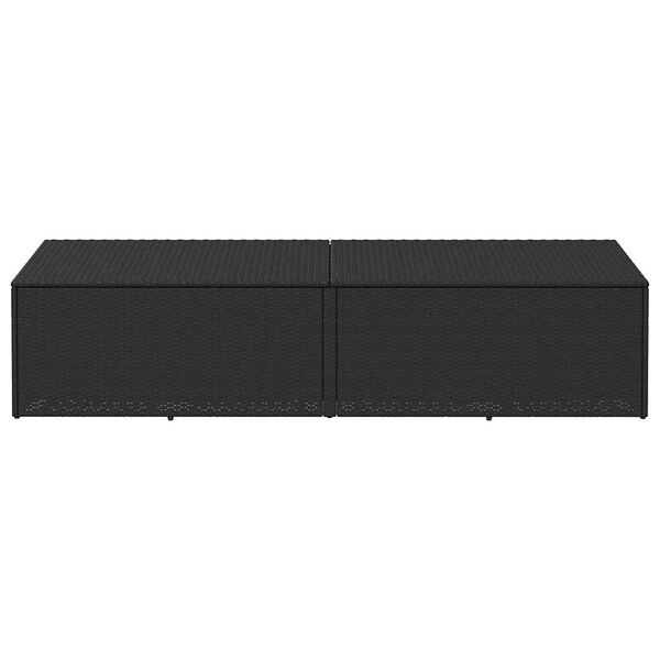 vidaXL Garden Storage Box Black 220x50x58 cm Poly Rattan